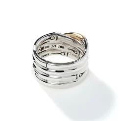 Women John Hardy Statement^Bamboo Crossover Ring, Sterling Silver, Gold