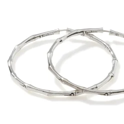 Women John Hardy Hoops^Bamboo Hoop Earring, Sterling Silver, Large