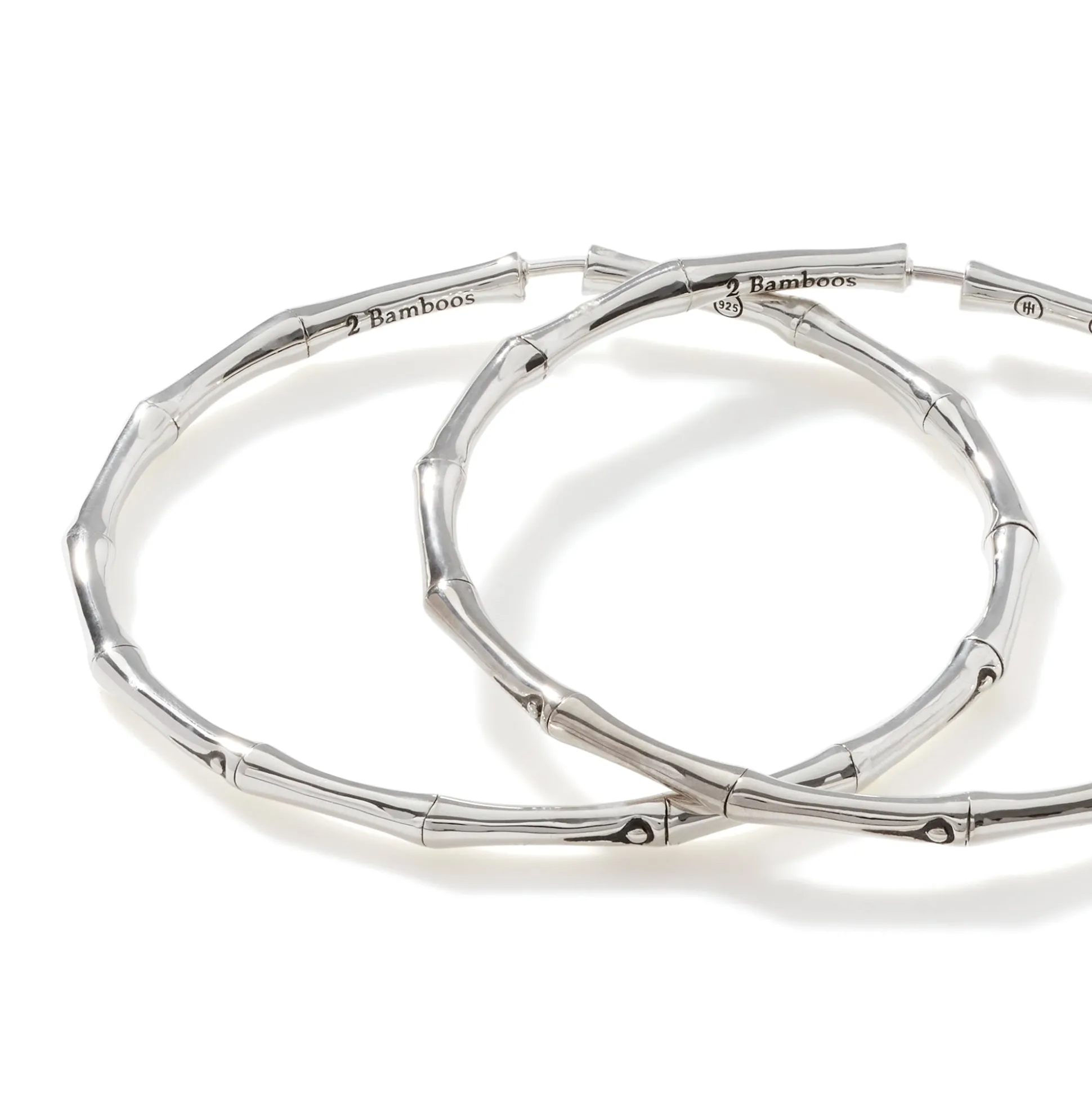 Women John Hardy Hoops^Bamboo Hoop Earring, Sterling Silver, Large