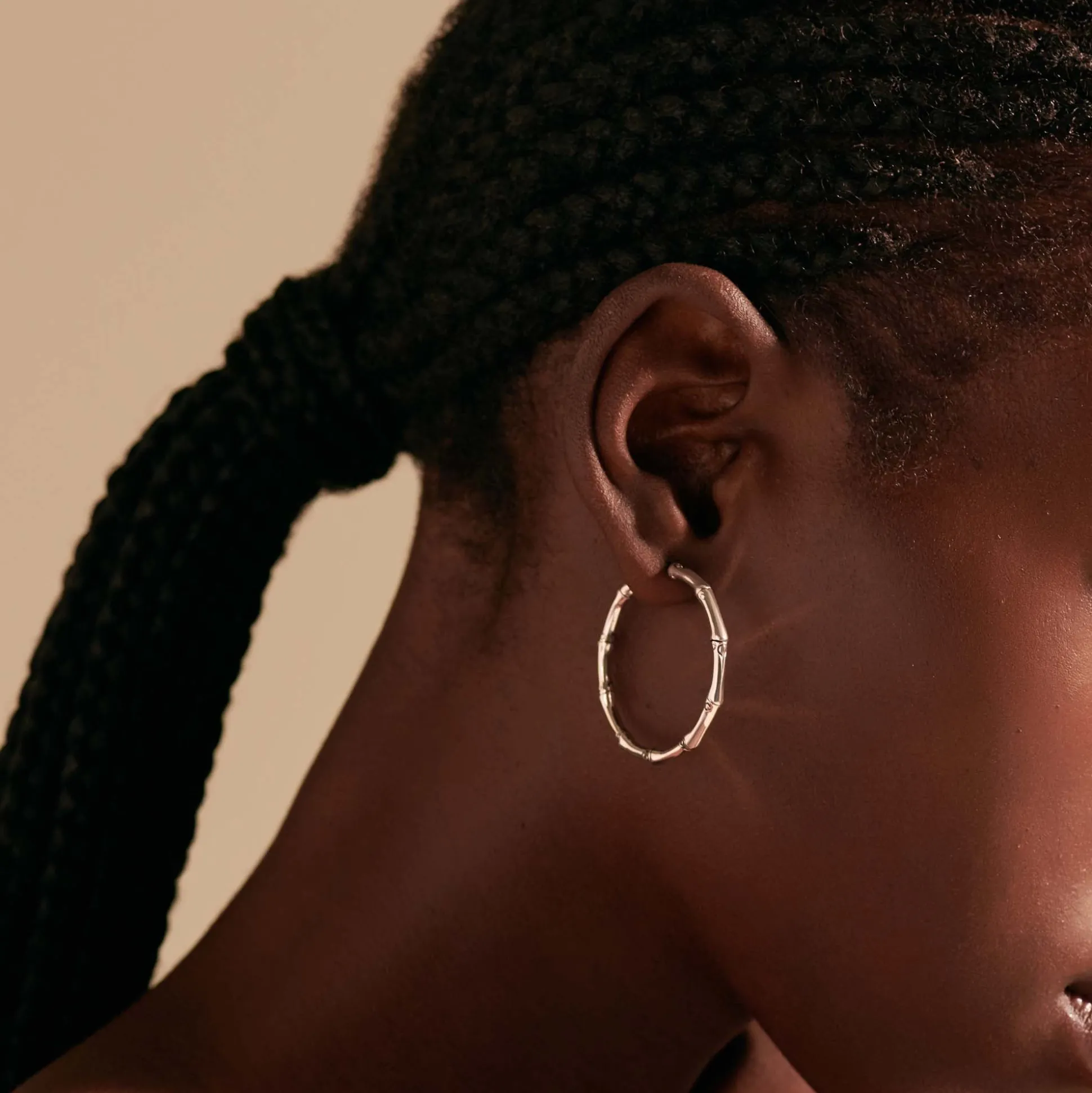 Women John Hardy Hoops^Bamboo Hoop Earring, Sterling Silver