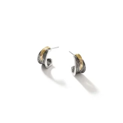 Women John Hardy Hoops^Bamboo J Hoop Earring, Gold, Sterling Silver