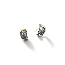 Women John Hardy Hoops^Bamboo J Hoop Earring, Gold, Sterling Silver