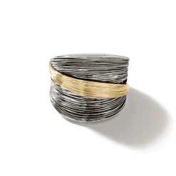 Women John Hardy Statement^Bamboo Saddle Ring, Gold, Sterling Silver
