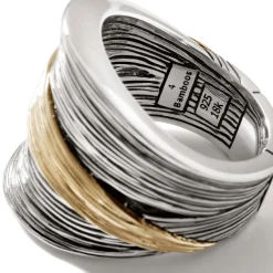 Women John Hardy Statement^Bamboo Saddle Ring, Gold, Sterling Silver