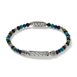 Men John Hardy Beads^Beaded Id Bracelet, Silver, Gemstones
