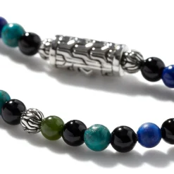 Men John Hardy Beads^Beaded Id Bracelet, Silver, Gemstones