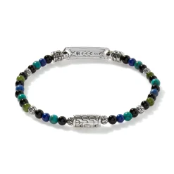 Men John Hardy Beads^Beaded Id Bracelet, Silver, Gemstones