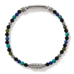 Men John Hardy Beads^Beaded Id Bracelet, Silver, Gemstones