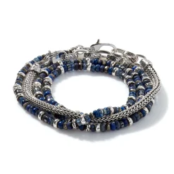 Men John Hardy Beads^Beaded Multi Wrap, Sterling Silver, Gemstones