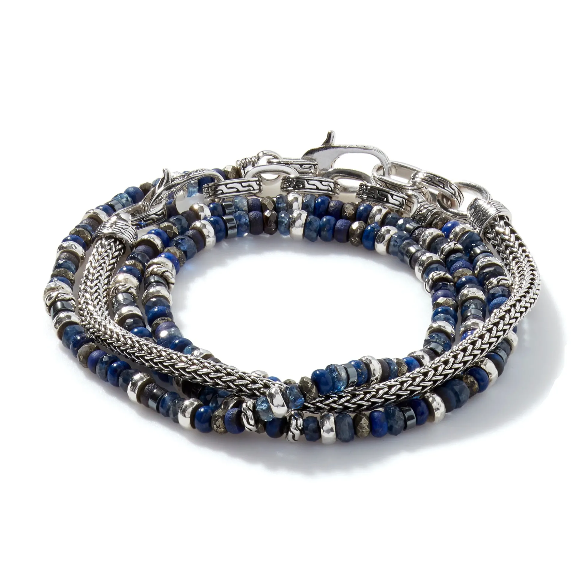 Men John Hardy Beads^Beaded Multi Wrap, Sterling Silver, Gemstones