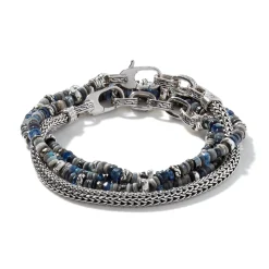 Men John Hardy Beads^Beaded Multi Wrap, Sterling Silver, Gemstones