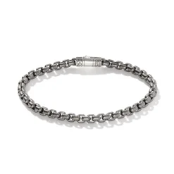 Men John Hardy Chains^Box Chain Bracelet, Dark Silver, 4.8Mm
