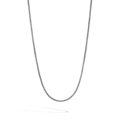 Men John Hardy Chains^Box Chain Necklace, Dark Silver, 2Mm