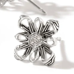 Women John Hardy Studs^Canang Sari Stud Earring, Silver, Diamonds