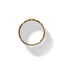Men John Hardy Bands^Carved Chain Band Ring, Gold, Diamonds, Wide