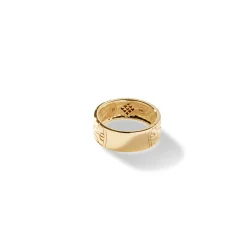 Men John Hardy Bands^Carved Chain Band Ring, Gold, Diamonds, Wide