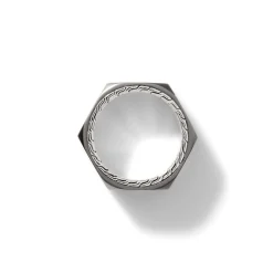 Men John Hardy Bands^Carved Chain Band Ring, Silver, Dark Silver