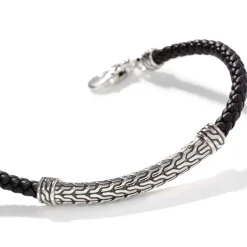 Men John Hardy Chains^Carved Chain Bracelet, Silver, Leather