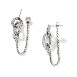 Women John Hardy Statement^Carved Chain Drop Earring, Sterling Silver