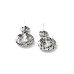 Women John Hardy Statement^Carved Chain Drop Earring, Silver, Pave