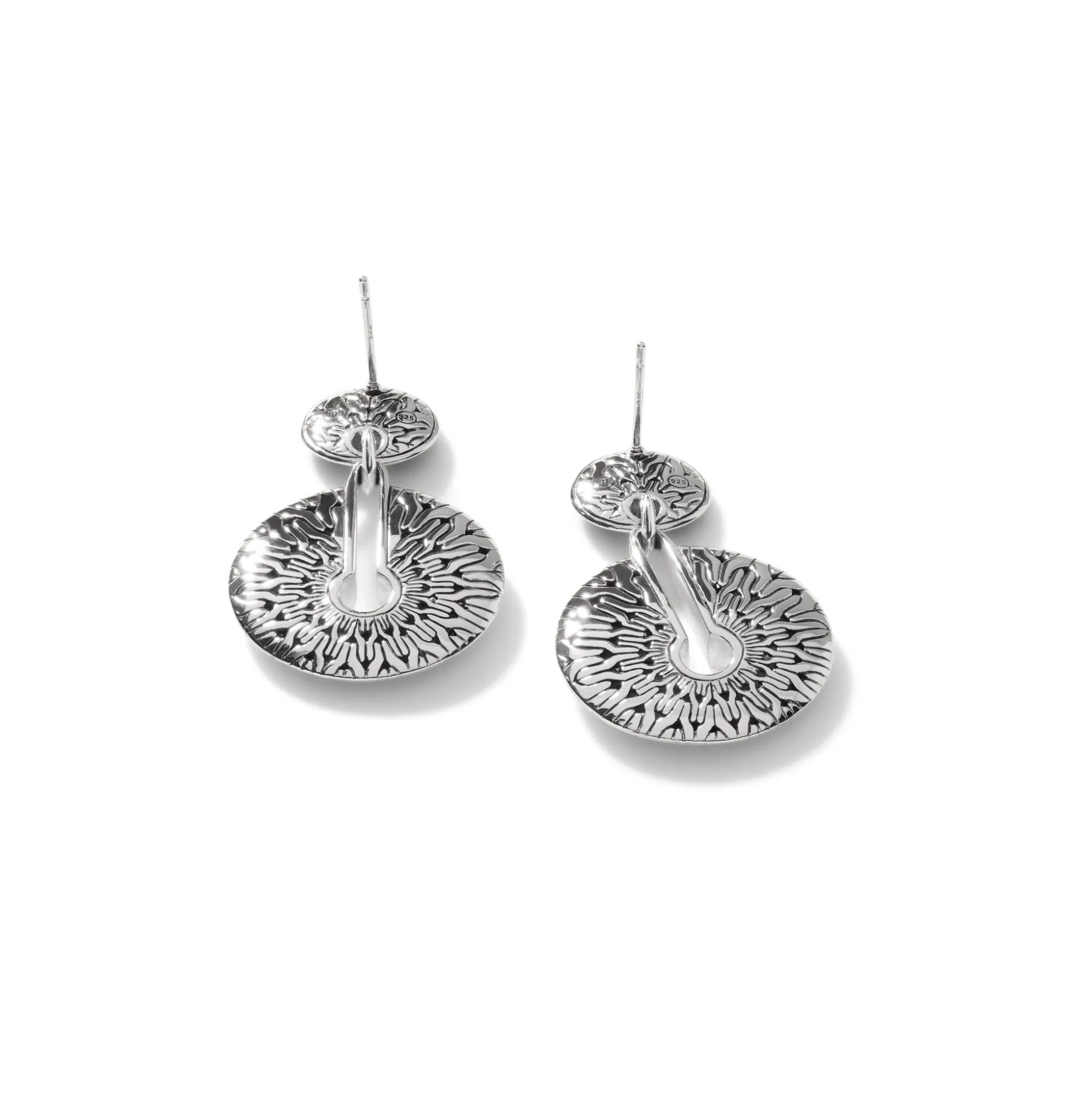 Women John Hardy Statement^Carved Chain Drop Earring, Silver, Pave