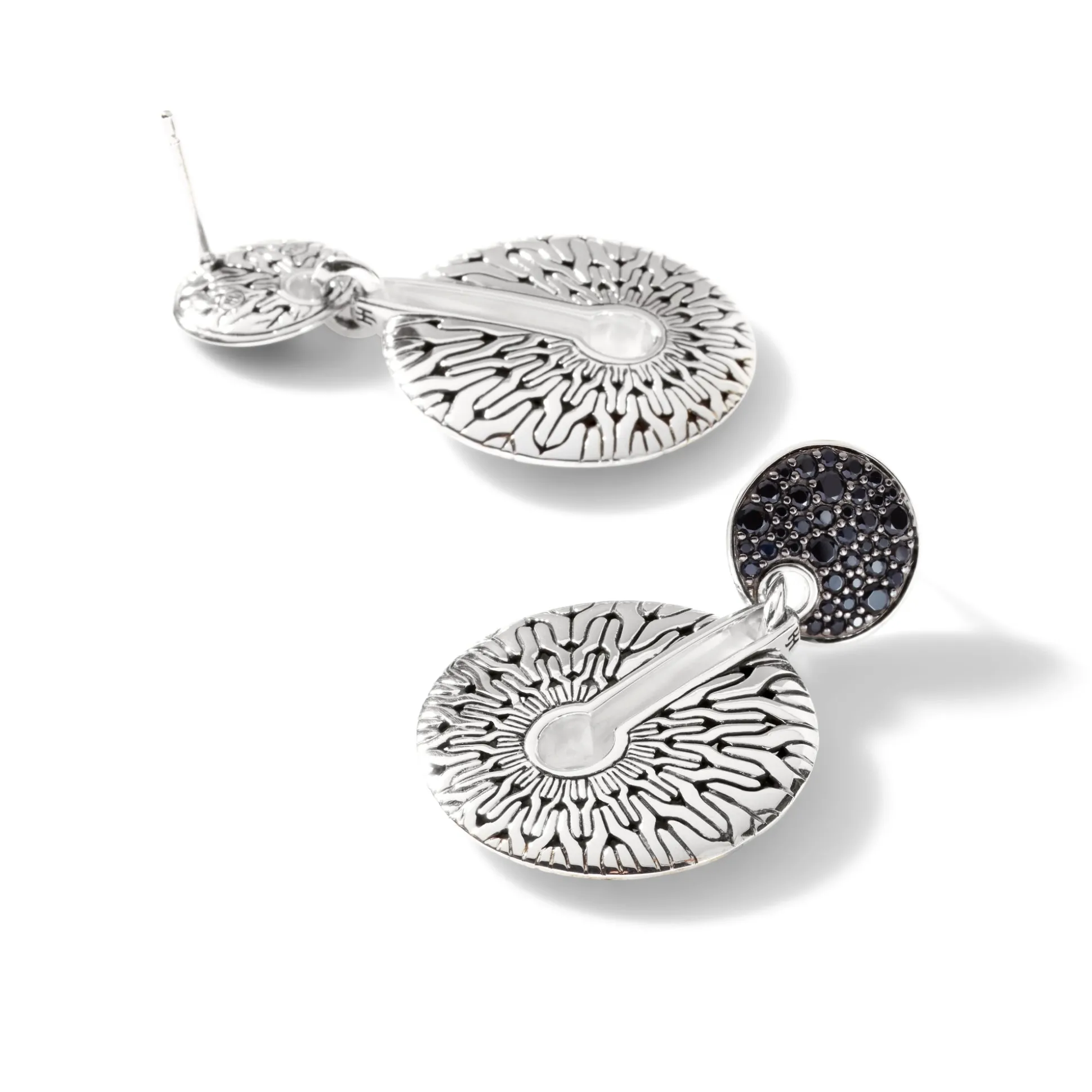 Women John Hardy Statement^Carved Chain Drop Earring, Silver, Pave