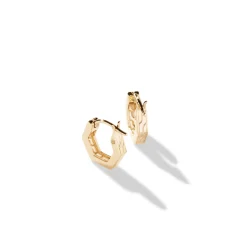 Women John Hardy Hoops^Carved Chain Geo Hoop Earring, Gold
