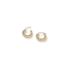 Women John Hardy Hoops^Carved Chain Hoop Earring, Gold, Mini