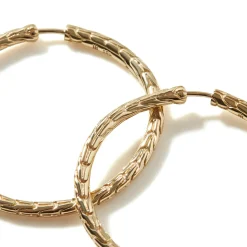 Women John Hardy Hoops^Carved Chain Hoop Earring, Gold