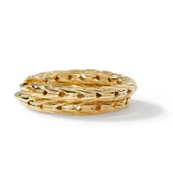 Women John Hardy Hoops^Carved Chain Hoop Earring, Gold, Small