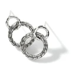 Women John Hardy Studs^Carved Chain Interlink Stud Earring, Silver