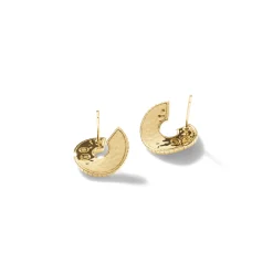 Women John Hardy Statement^Carved Chain J Hoop Earring, Gold