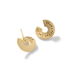 Women John Hardy Statement^Carved Chain J Hoop Earring, Gold