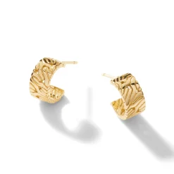 Women John Hardy Hoops^Carved Chain J Hoop Earring, Gold