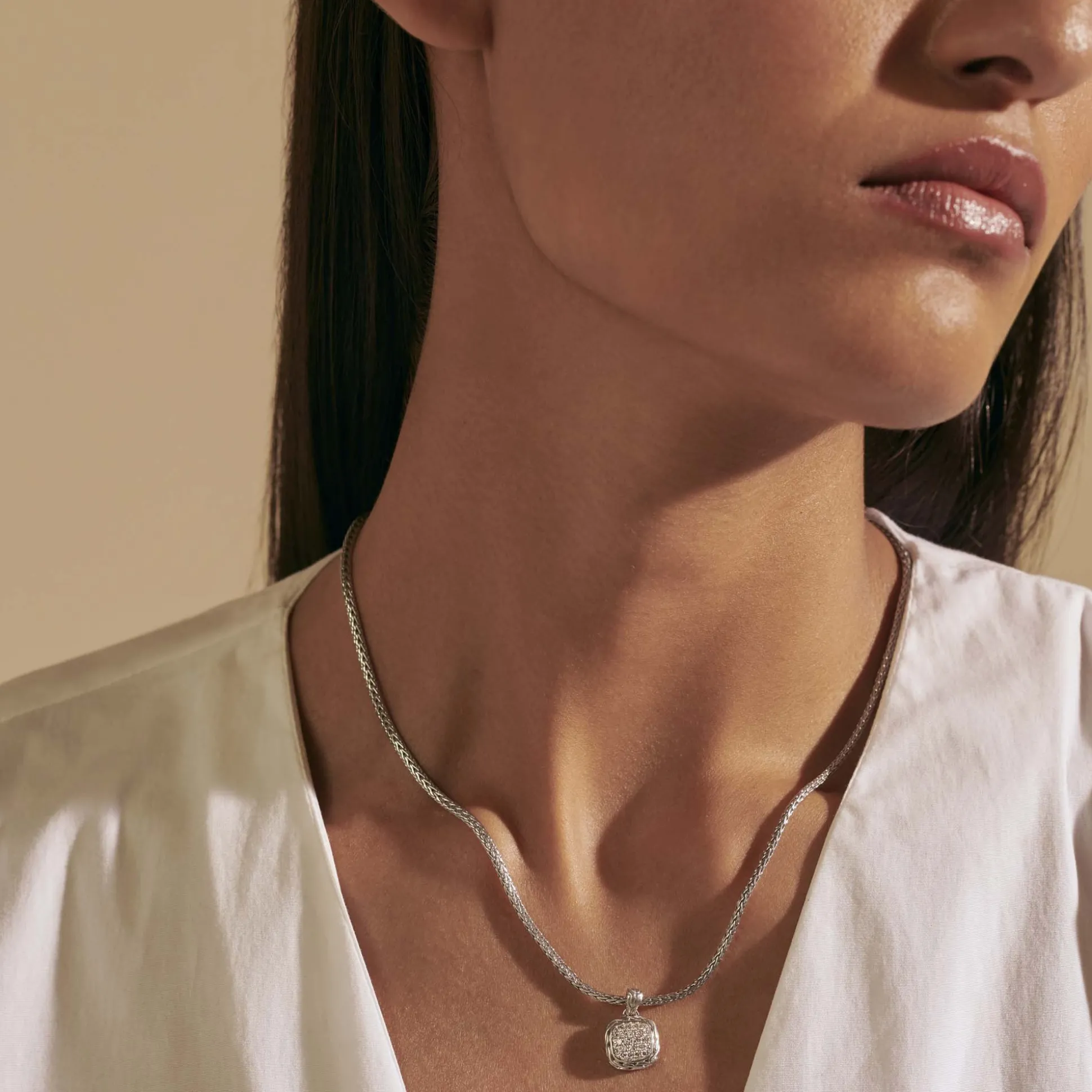Women John Hardy Pendants^Carved Chain Necklace, Silver, Diamonds