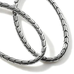 Women John Hardy Hoops^Carved Chain Oval Hoop Earring, Silver, Large