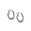 Women John Hardy Hoops^Carved Chain Oval Hoop Earring, Silver, Small