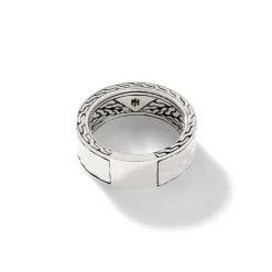 Men John Hardy Bands^Carved Chain Palu Band Ring, Silver, Gold