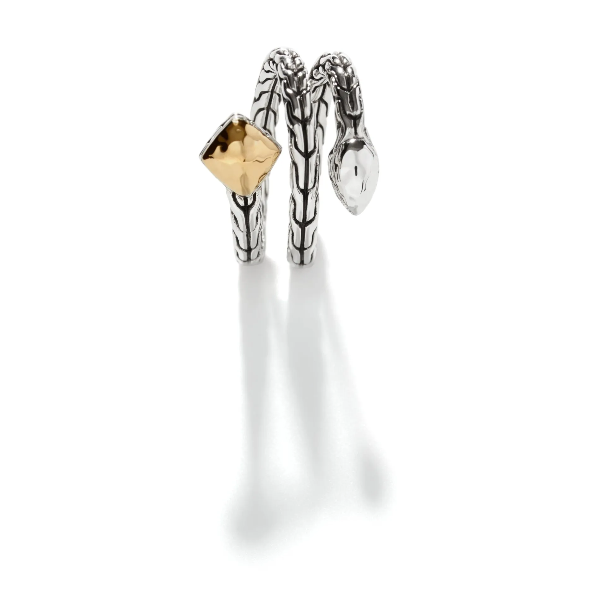 Women John Hardy Statement^Carved Chain Palu Coil Ring, Silver, Gold