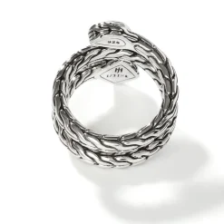 Women John Hardy Statement^Carved Chain Palu Coil Ring, Silver, Gold
