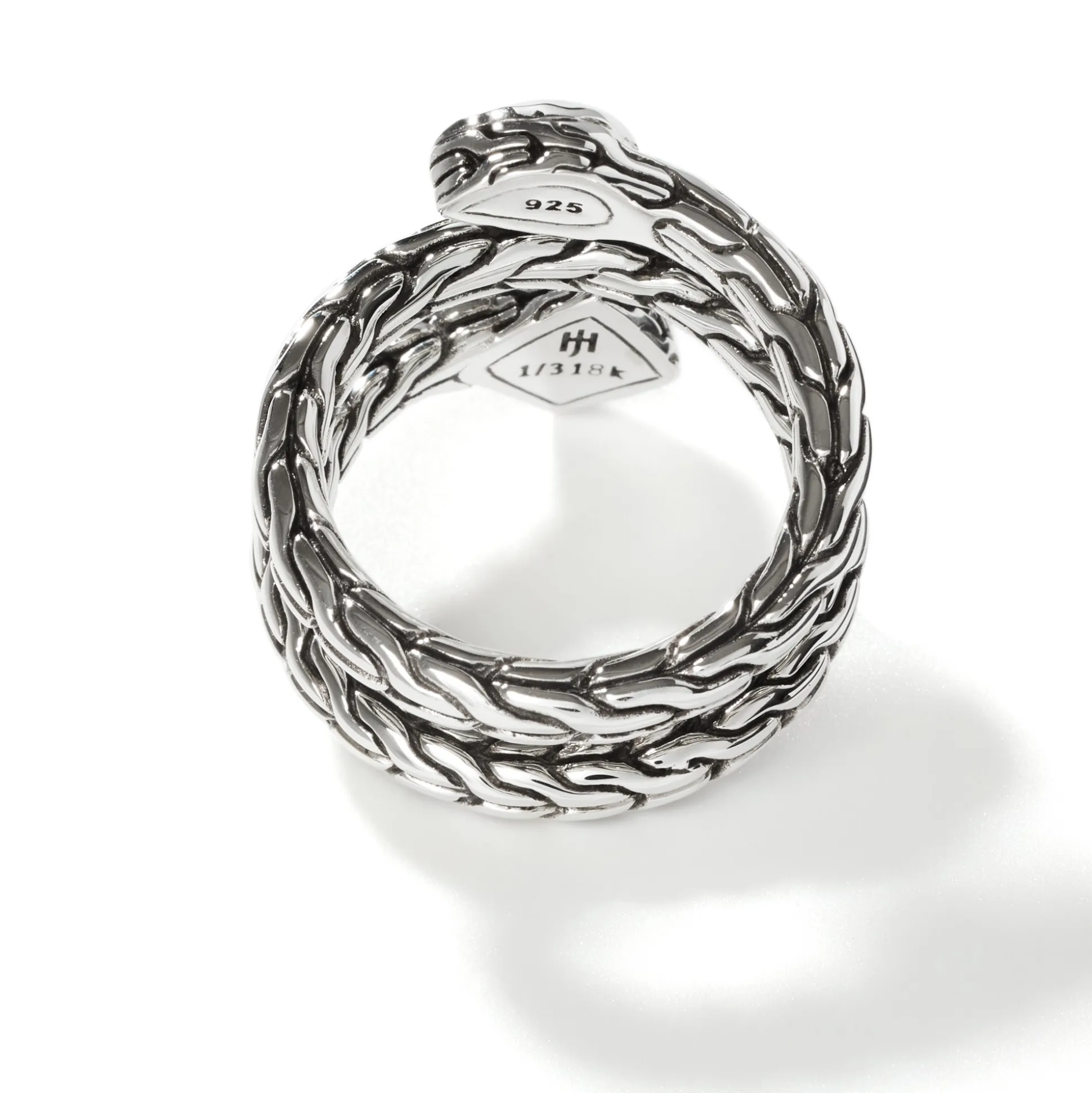 Women John Hardy Statement^Carved Chain Palu Coil Ring, Silver, Gold
