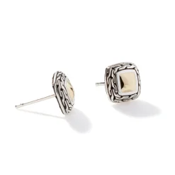 Women John Hardy Studs^Carved Chain Palu Stud Earring, Silver, Gold