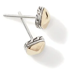 Men John Hardy Studs^Carved Chain Palu Stud Earring, Silver, Gold