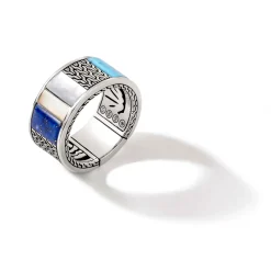 Men John Hardy Bands^Carved Chain Ring, Gold, Silver, Gemstones