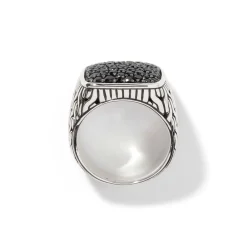 Men John Hardy Signets^Carved Chain Signet Ring, Silver, Pave