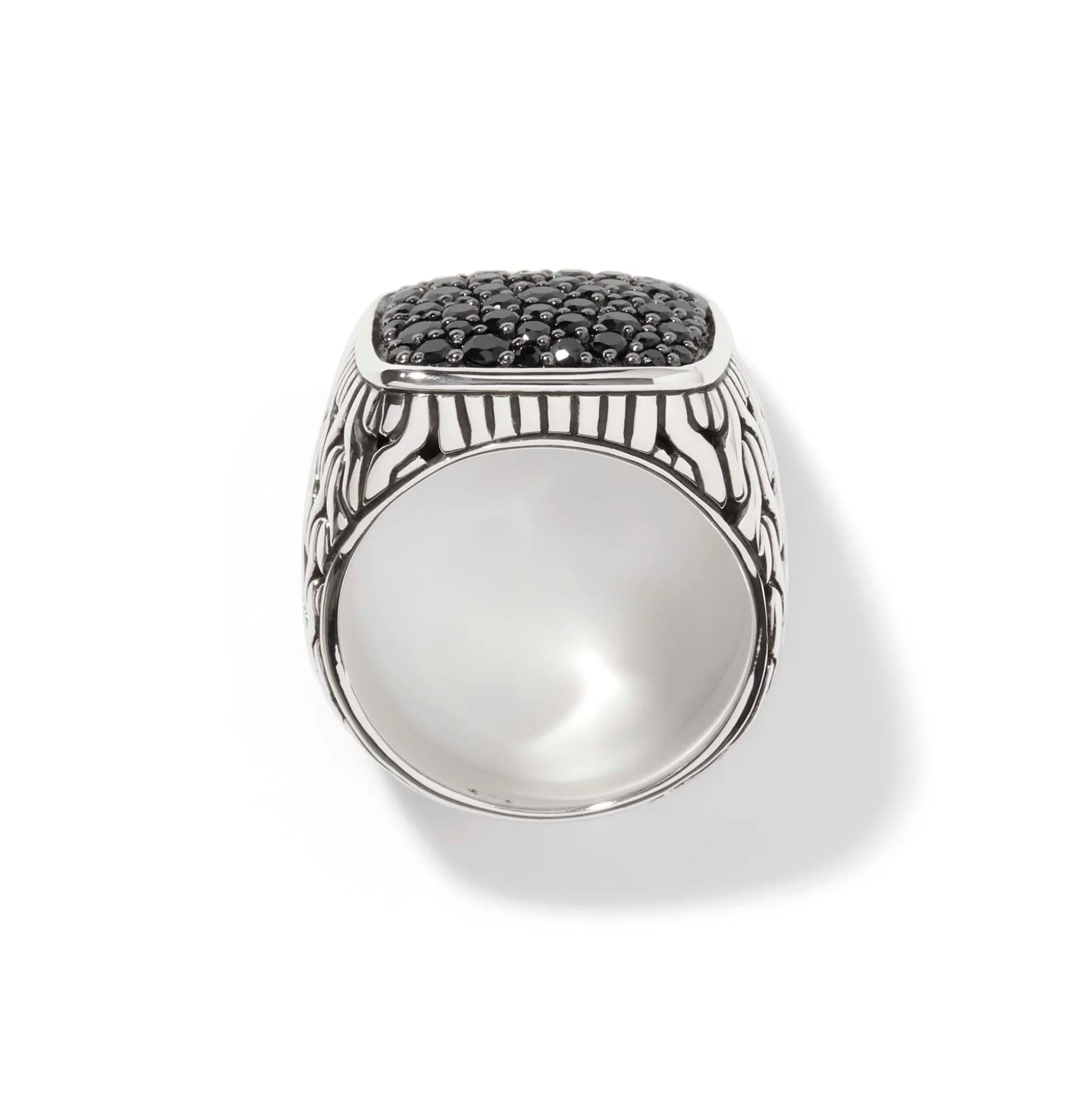 Men John Hardy Signets^Carved Chain Signet Ring, Silver, Pave