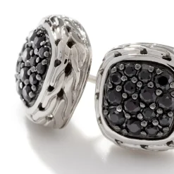 Women John Hardy Studs^Carved Chain Stud Earring, Silver, Diamonds
