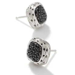 Women John Hardy Studs^Carved Chain Stud Earring, Silver, Diamonds