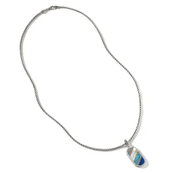 Men John Hardy Tags & Pendants^Carved Tag Necklace, Dark Silver, Gemstones