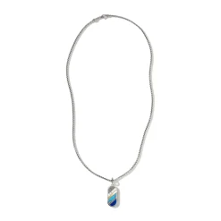Men John Hardy Tags & Pendants^Carved Tag Necklace, Silver, Gold, Gemstones